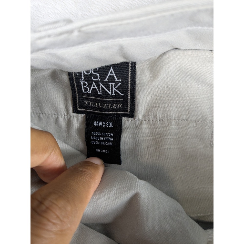 NWT $120 Jos. A. Bank Traveler Mens 44x30 Khaki Cotton Wrinkle Resistant Pants - Picture 4 of 8